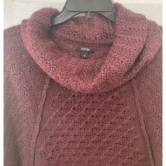 Apt 9 women's sweater size L oversize burgundy red sparkly threads throughout - Picture 3 of 8